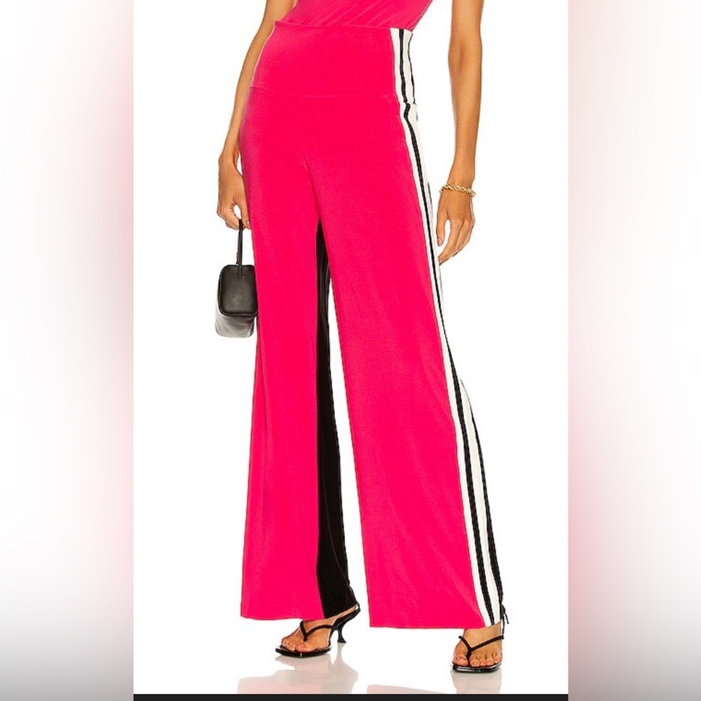 Norma Kamali Pink and Black Comfy Pants